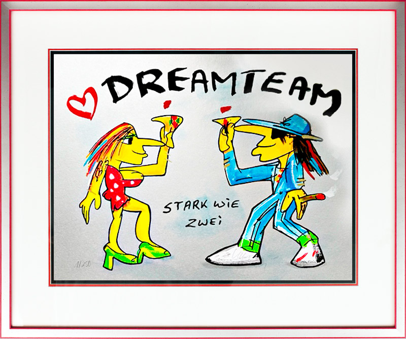  Udo Lindenberg DREAMTEAM - STARK WIE ZWEI - Silver Edition - original Siebdruck, handsigniert 