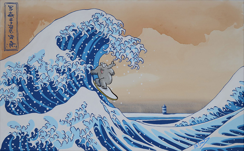 otto-waalkes-die-perfekte-welle-i-ungerahmt-hokusai-kanagawa