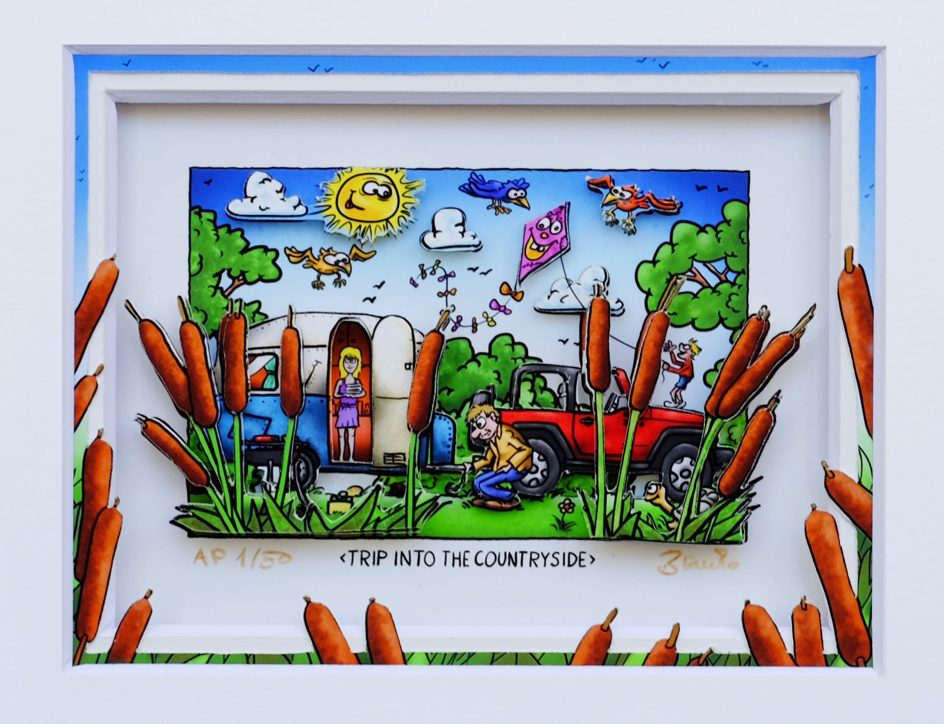 Branko - TRIP INTO THE COUNTRYSIDE - Original 3D Bild handsigniert - ohne Rahmen PP
