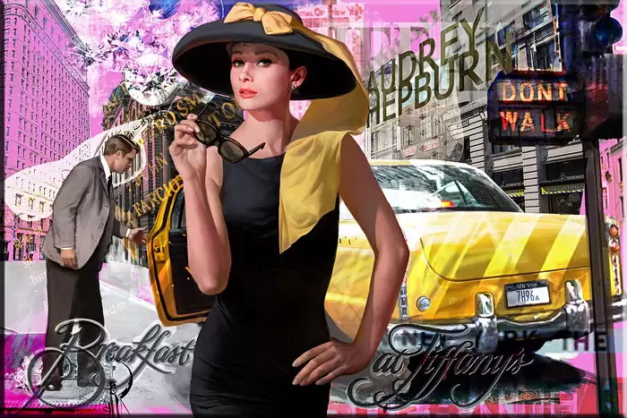 modernes Leinwandbild - Audrey Hepburn-30 x 40 cm
