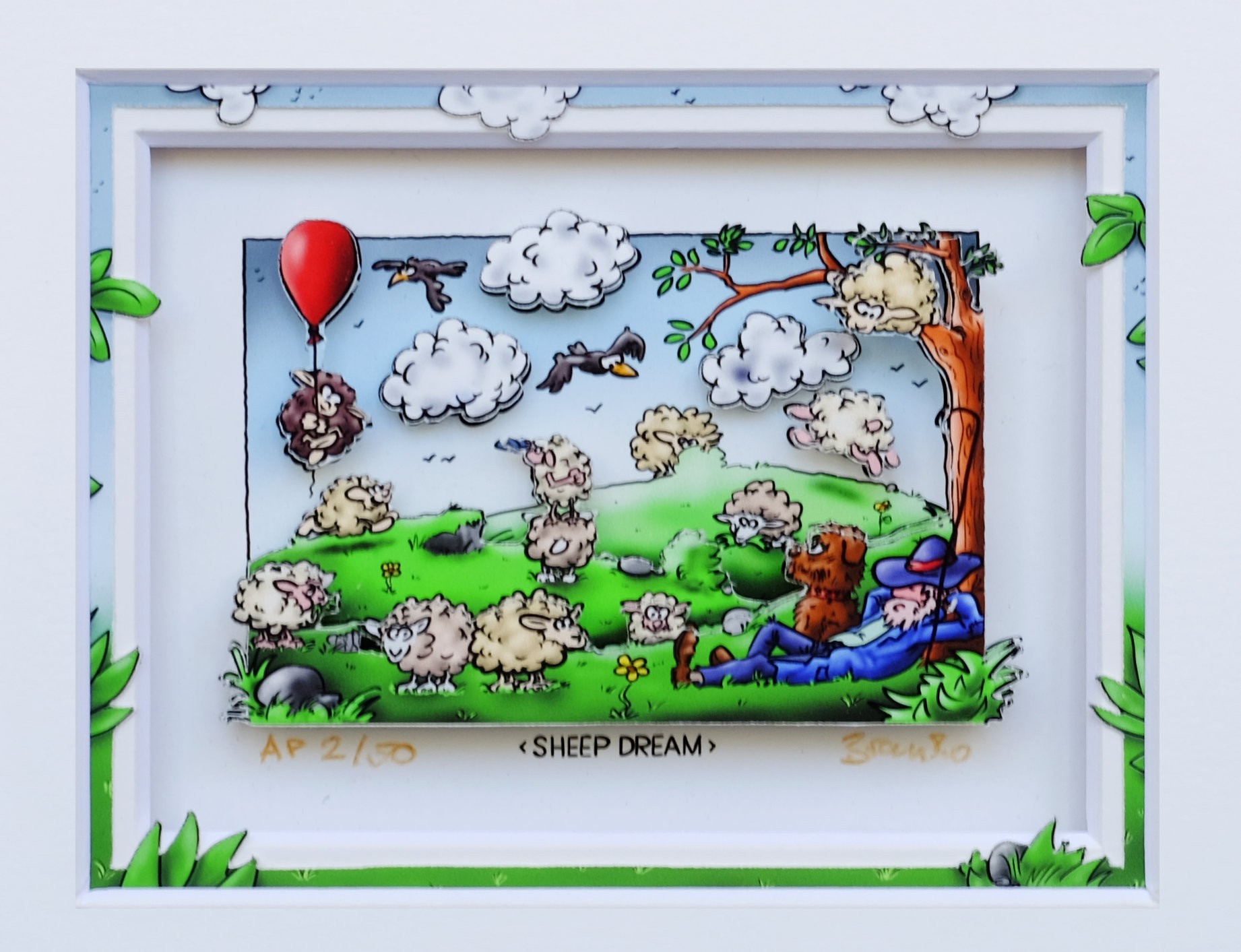 Branko - SHEEP DREAM - Original 3D Bild handsigniert - ohne Rahmen PP