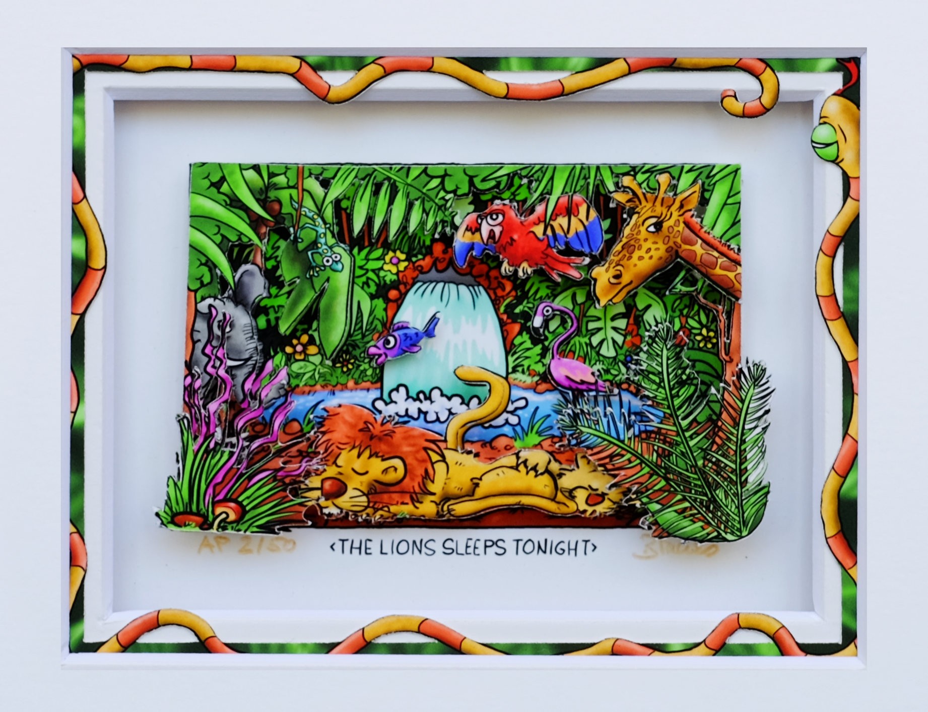 Branko - THE LION SLEEPS TONIGHT - Original 3D Bild handsigniert - ohne Rahmen PP