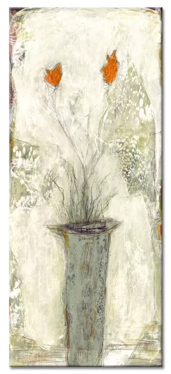Karin Melé - Les fleurs du jardin II - Original handgemalte Mischtechnik -20 x 50 cm