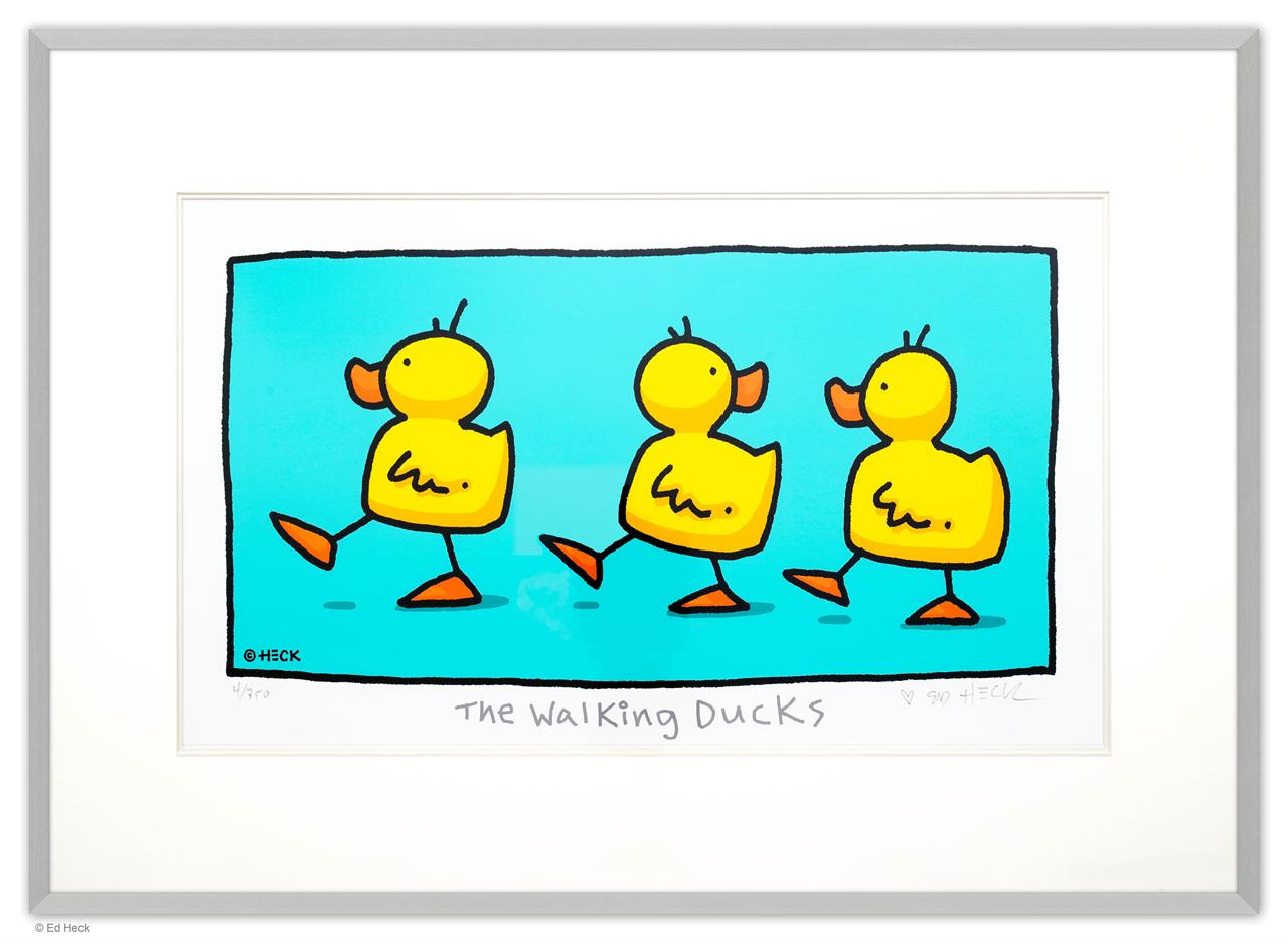 Ed Heck - THE WALKING DUCKS - original PIGMENTGRAFIK