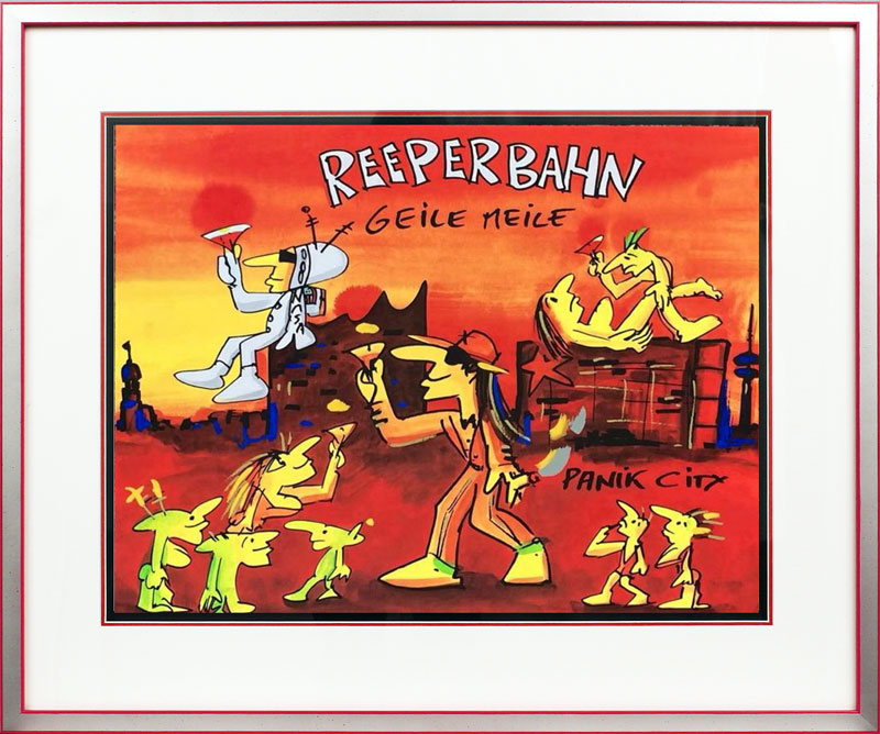 1 Udo Lindenberg - REEPERBAHN - GEILE MEILE - original Siebdruck, handsigniert