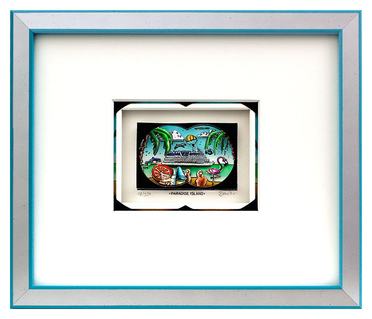 Branko - PARADISE ISLAND - Original 3D Bild handsigniert - ohne Rahmen PP