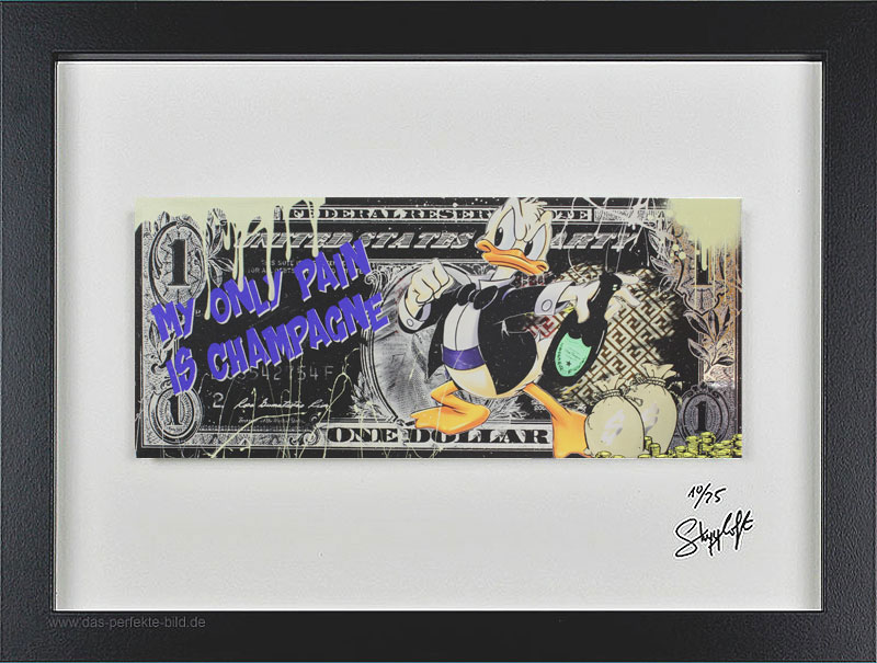 SKYYLOFT - Party Dollar - Bild mit Museumsglas und Bilderrahmen 