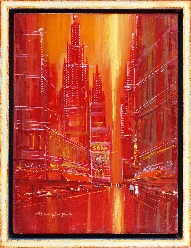 Menzinger - City at night - Originalgemälde  