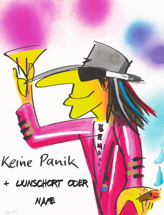 1 Udo Lindenberg KEINE Panik - original mit IHREM WUNSCHORT ODER -NAMEN beschriftet