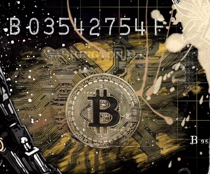SKYYLOFT - Bitcoin 2.0 Dollar - Bild mit Museumsglas und Bilderrahmen