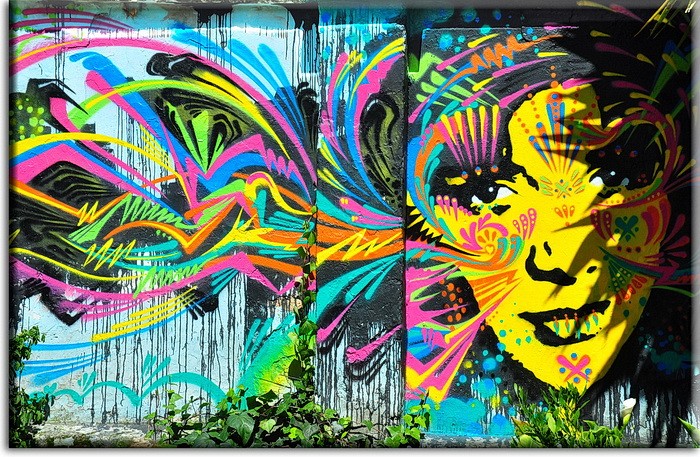 Street Art Straßenkunst modernes Leinwandbild -20 x 30 cm