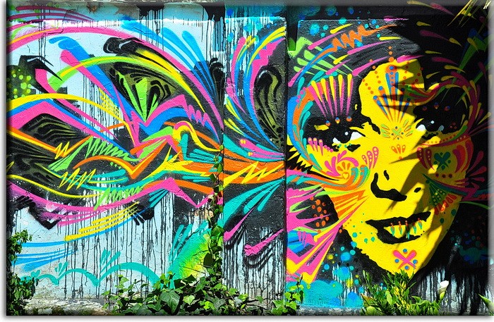 Street Art Graffiti - Modernes Leinwandbild 