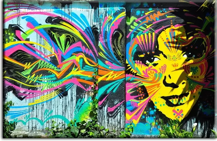 Street Art Graffiti - Modernes Leinwandbild 