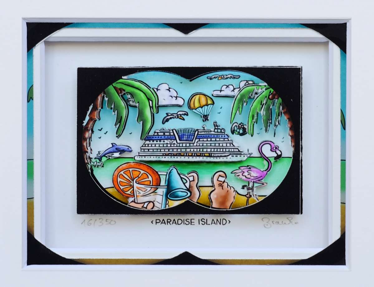 Branko - PARADISE ISLAND - Original 3D Bild handsigniert - ohne Rahmen PP
