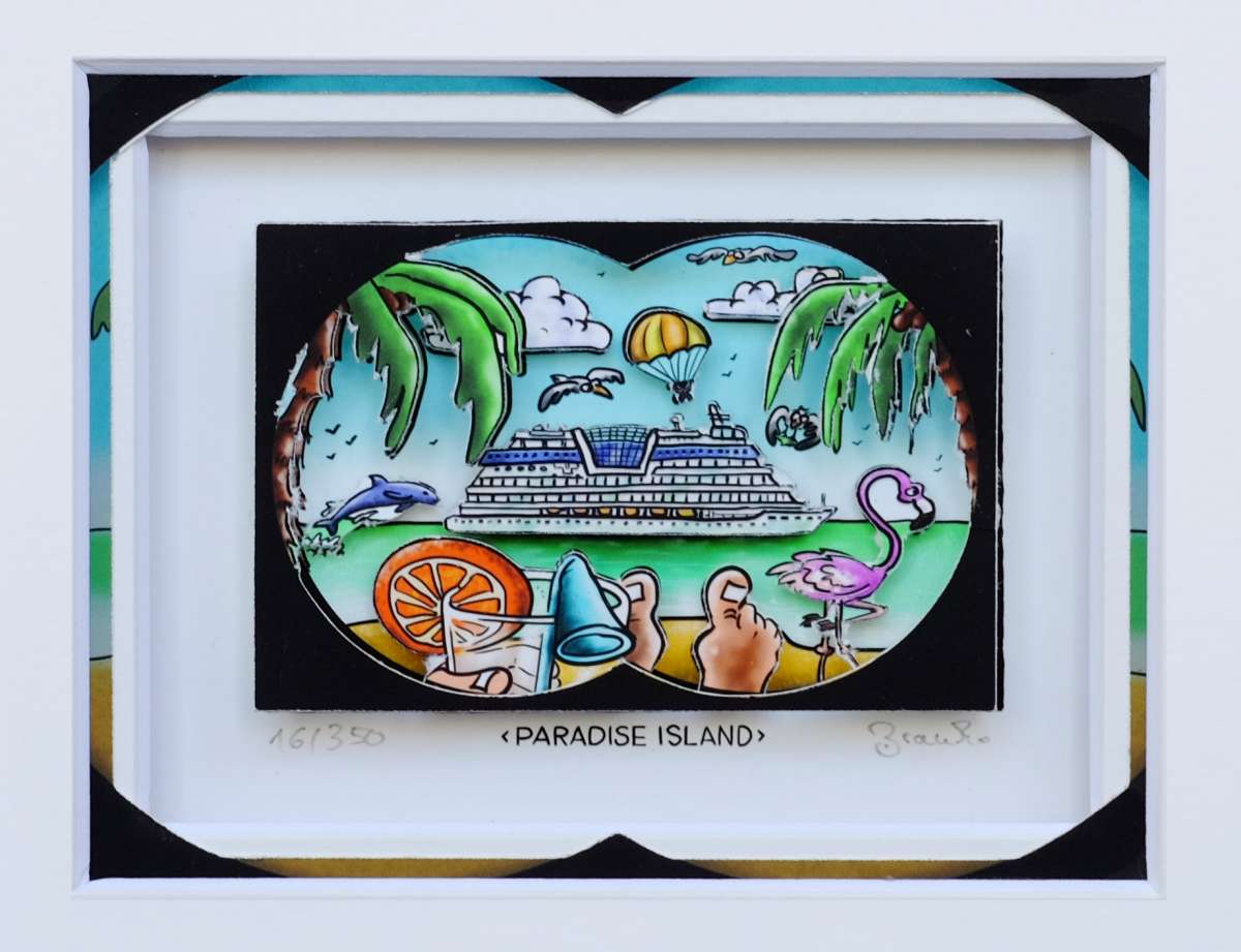 Branko - PARADISE ISLAND - Original 3D Bild handsigniert - ohne Rahmen PP