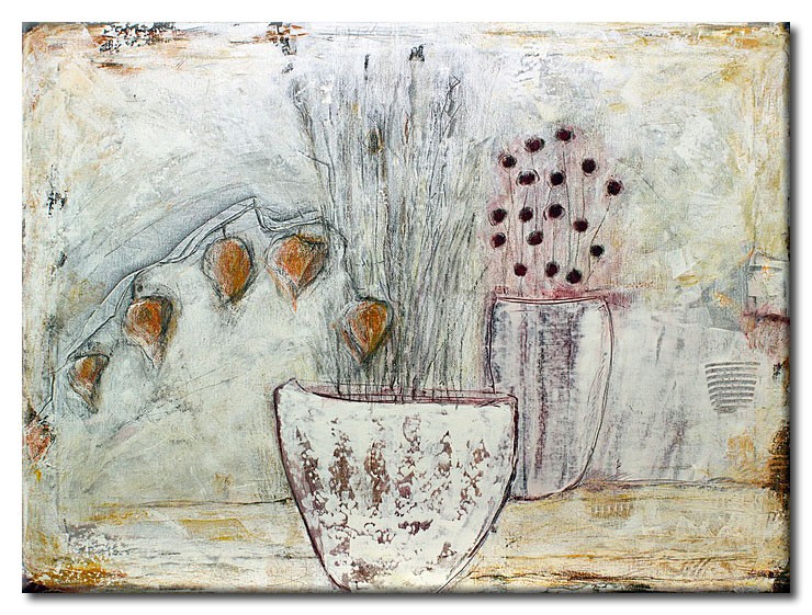 Karin Melé - Physalis I - Original handgemalte Mischtechnik