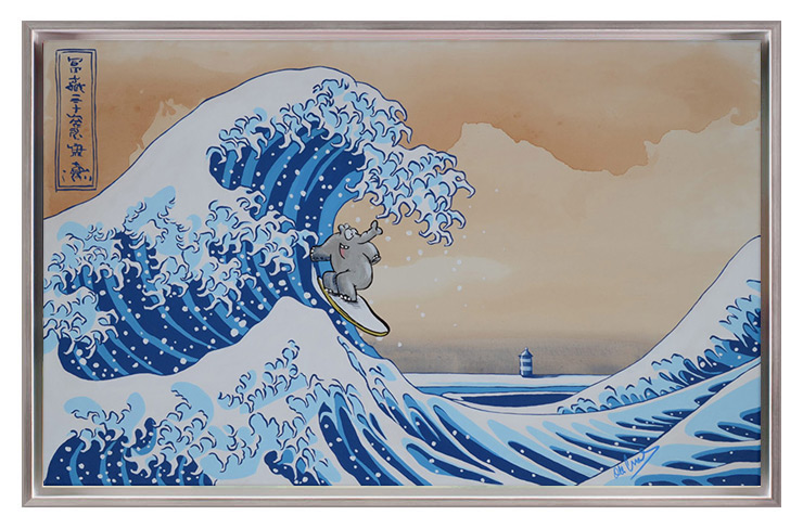 otto-waalkes-die-perfekte-welle-i-gerahmt-hokusai-kanagawa