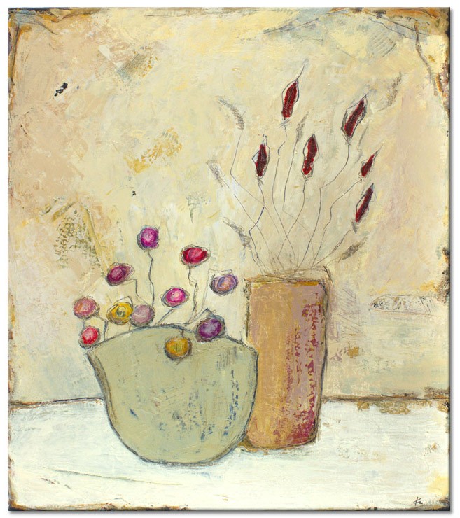 Karin Melé - Flowers - Original handgemalte Mischtechnik 