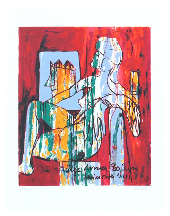 Armin Mueller-Stahl - Anna Boleyn - Heinrich VIII. Armin Mueller-Stahl - Shakespeares Mädchen und Frauen - Mappenwerk in 9 Siebdrucken - Original Siebdrucke handsigniert
