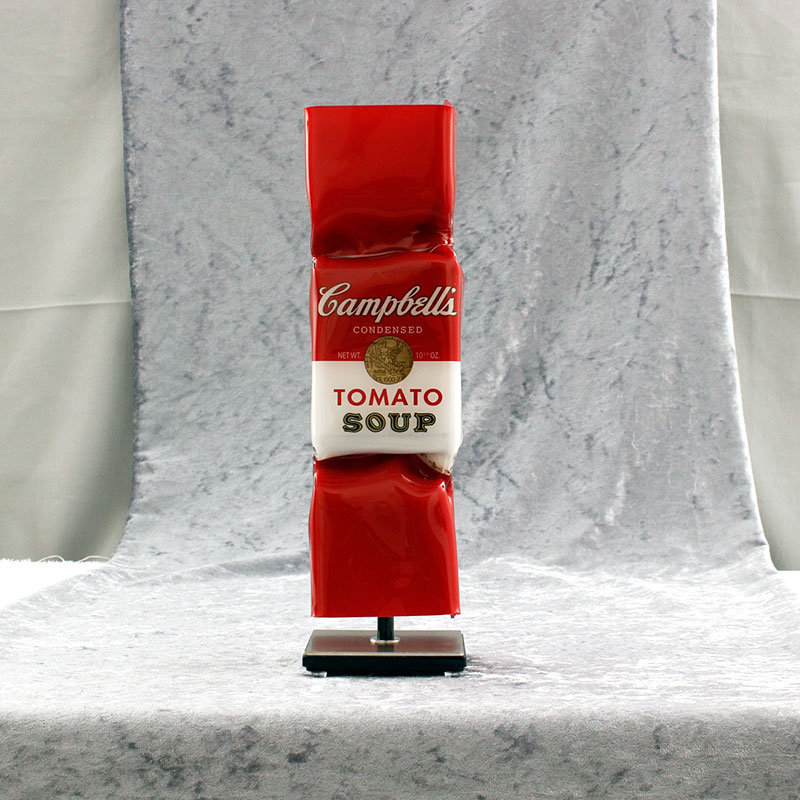 Ad van Hassel - ART CANDY TOFFEE - POP ART ANDY WARHOL - CAMPBELL'S - original handgemachte ART CANDY SKULPTUR