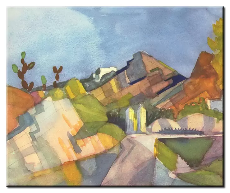 August Macke Bilder - Felsige Landschaft-30 x 40 cm
