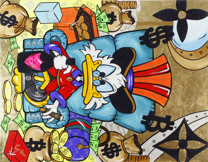 DARIA "ODARKA" HIL - DAGOBERT - LUXURY LIFE 80x100 cm Original Mischtechnik auf Leinwand