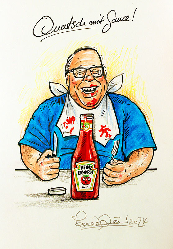 Jörg Knör Bilder - Quatsch mit Sauce! - Original Karikatur - Unikat
