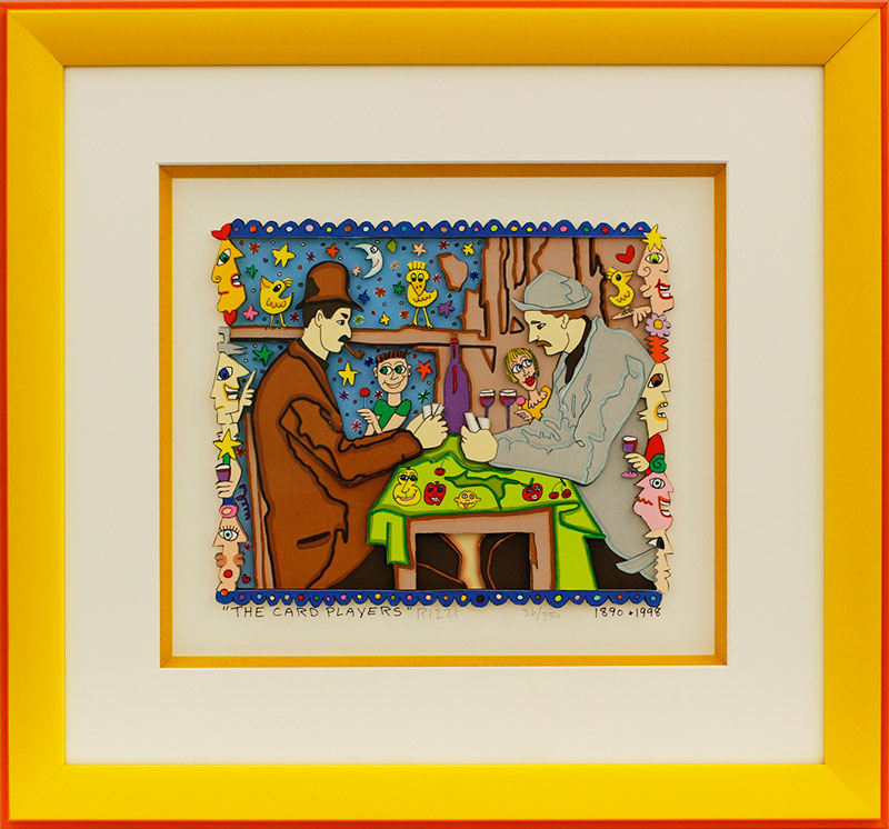 james-rizzi-the-card-players-gerahmt-kunst-3d