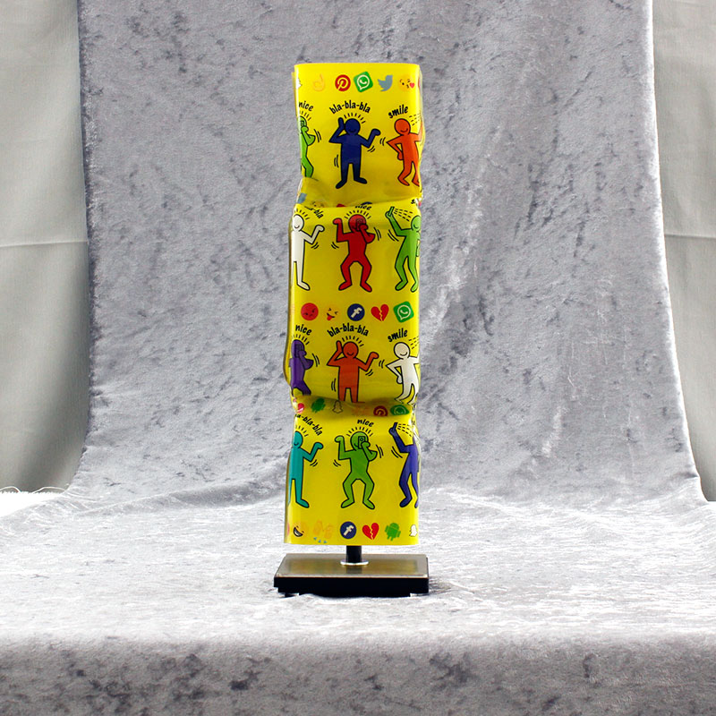 Ad van Hassel - ART CANDY TOFFEE - POP ART COMMUNICATION IN A CANDY gelb - original handgemachte ART CANDY SKULPTUR