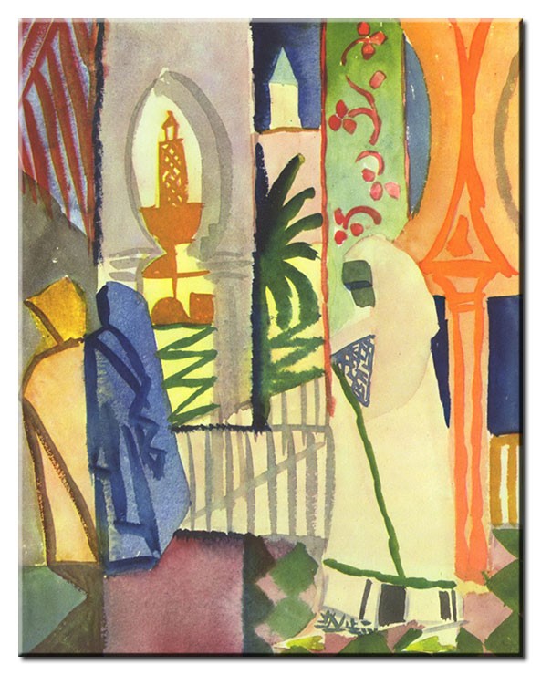 August Macke Bilder - In der Tempelhalle-30 x 40 cm