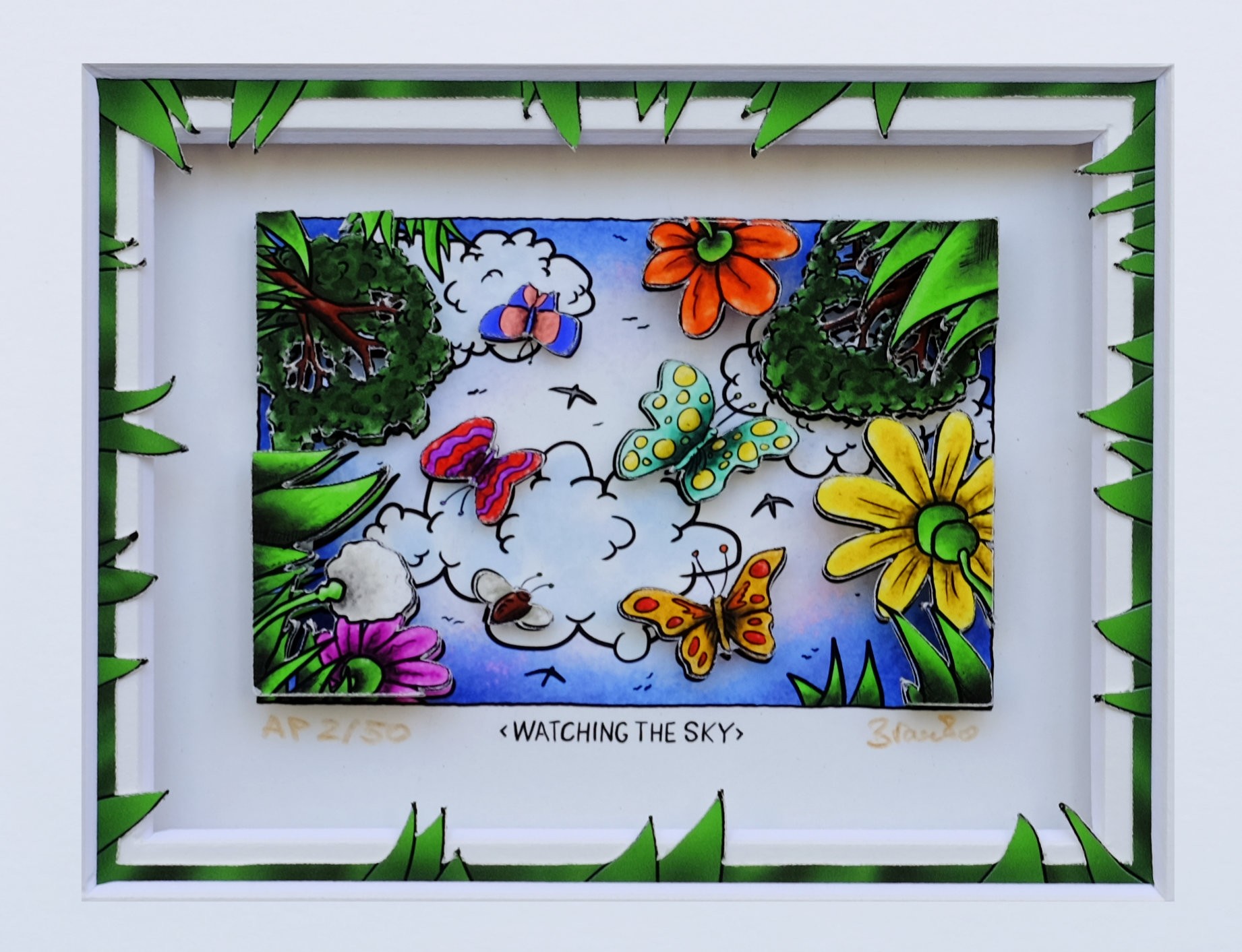 Branko WATCHING THE SKY Branko - WATCHING THE SKY - Original 3D Bild handsigniert - ohne Rahmen PP