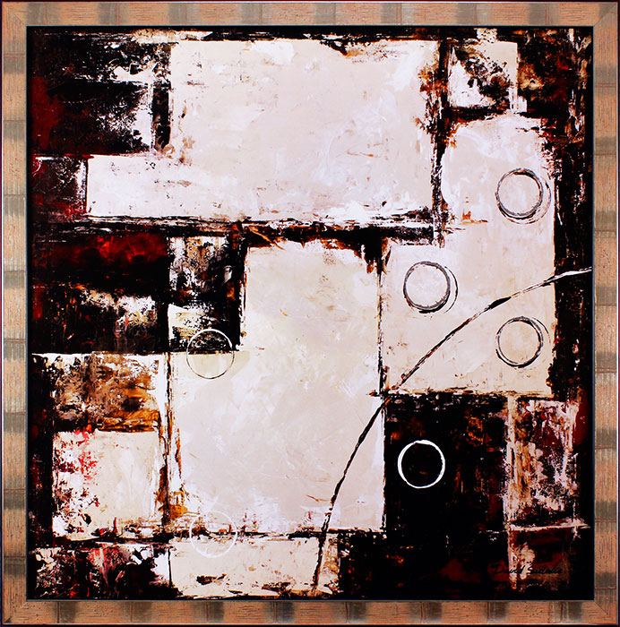 David Sedalia - Circles on brown-beige II - gerahmt David Sedalia - Circles on brown-beige II - gerahmt