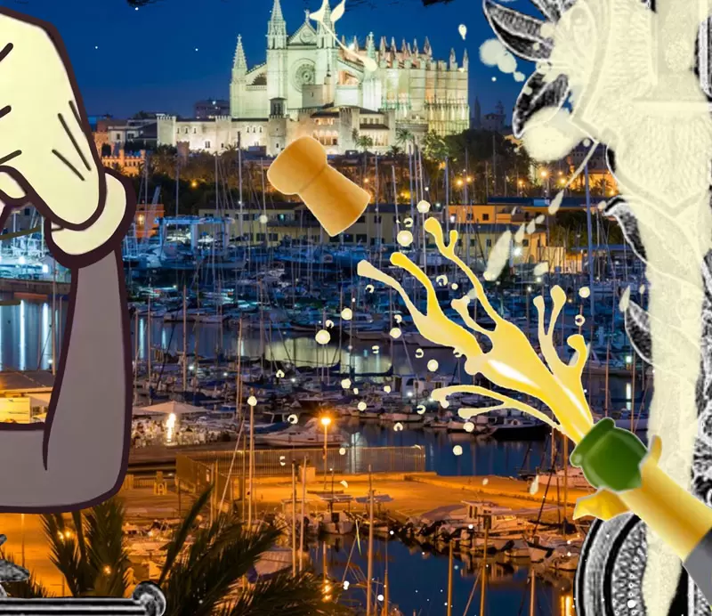 SKYYLOFT - Viva Mallorca Dollar - Bild mit Museumsglas und Bilderrahmen