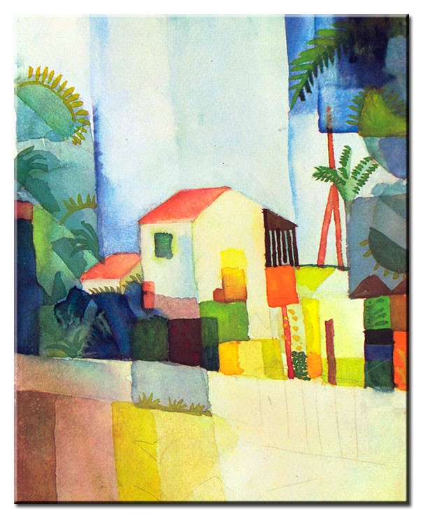 August Macke Bilder - Helles Haus-20 x 24cm