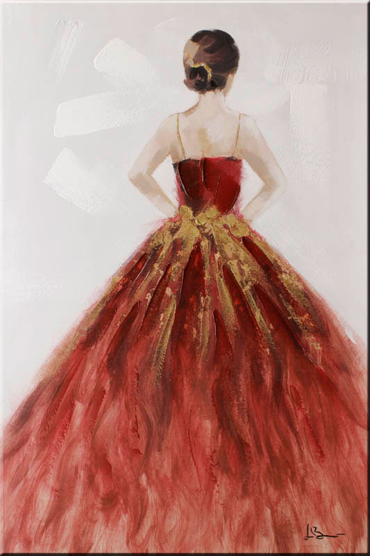 Modernes Leinwandbild - Red Lady - Mischtechnik Modernes Leinwandbild - Red Lady - Mischtechnik