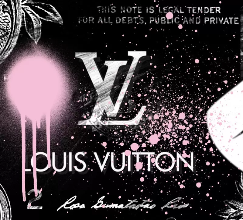 SKYYLOFT - Louis Vuitton Daisy Dollar - Bild mit Museumsglas und Bilderrahmen