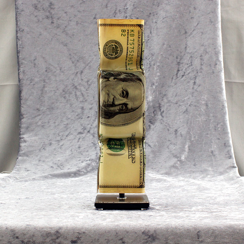 Ad van Hassel - ART CANDY TOFFEE - USA LIQUID 100 DOLLAR - original handgemachte ART CANDY SKULPTUR