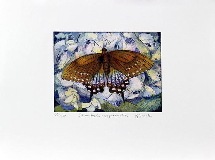 Jutta Votteler - Schmetterlingsparadies - Original Farb-Radierung - limitiert und handsigniert - ohne Rahmen
