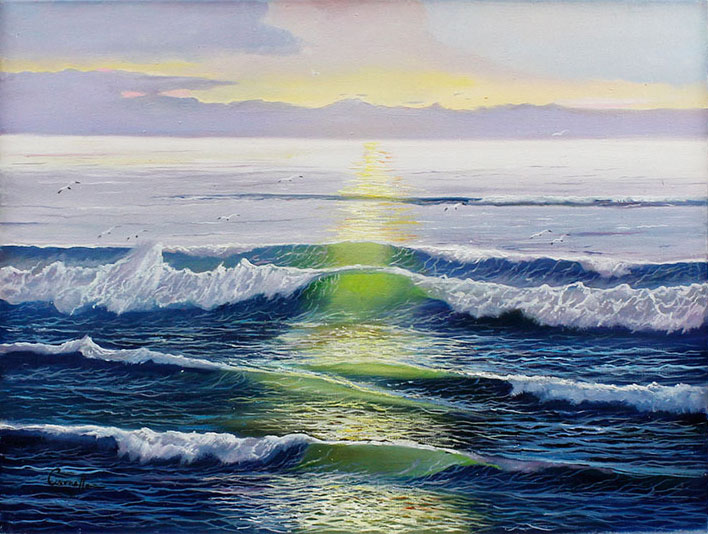 JOAN PUERTO CORNELLA - TANZ DER MÖWEN - Originalgemälde
