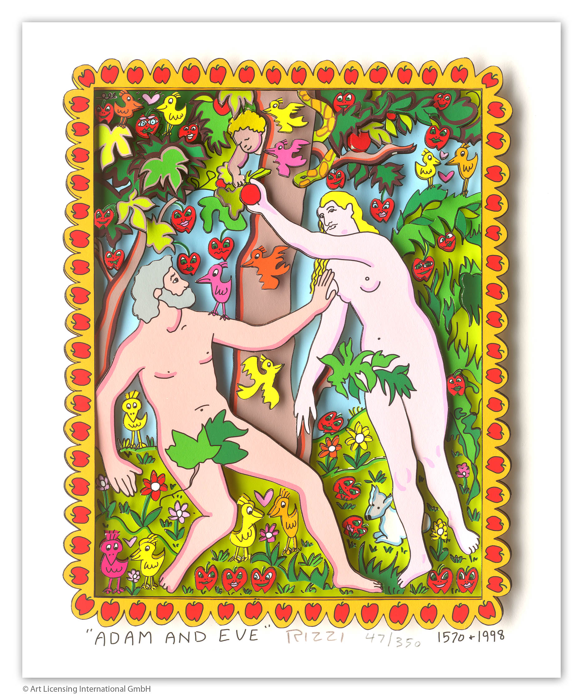 James Rizzi - Adam and Eve - Original 3D Bild
