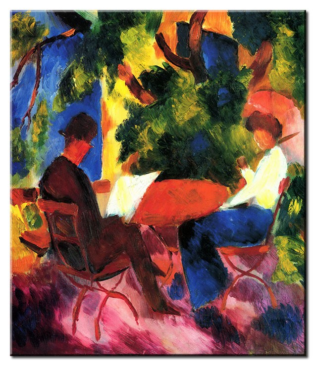 August Macke Bilder - Paar am Gartentisch