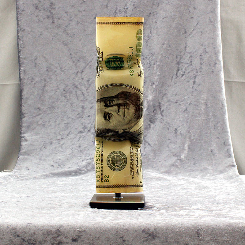Ad van Hassel - ART CANDY TOFFEE - USA LIQUID 100 DOLLAR - original handgemachte ART CANDY SKULPTUR
