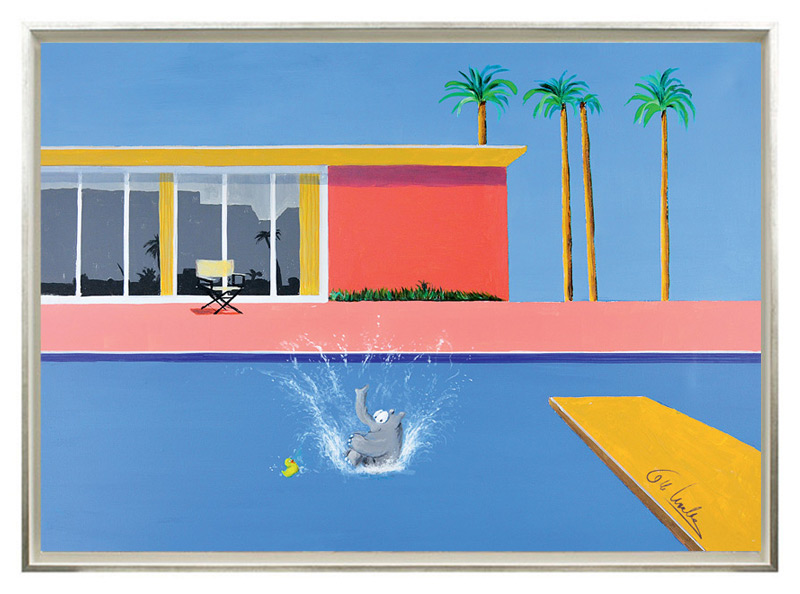 otto-waalkes-bigger-splash-gerahmt-david-hockney-ottifant