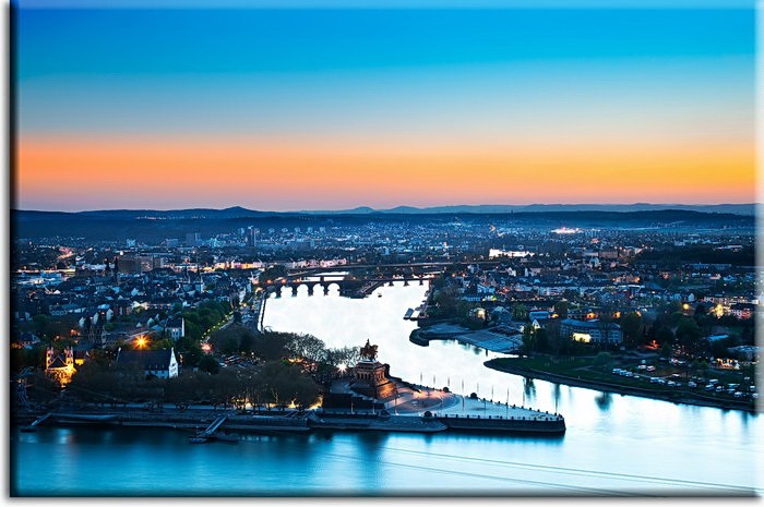 Leinwandbild Koblenz Abendstimmung