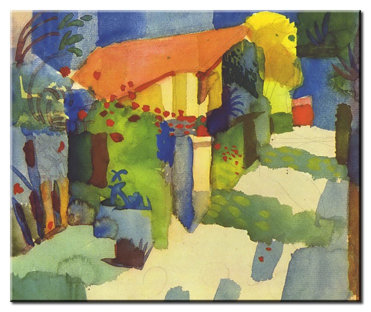 August Macke Bilder - Haus im Garten