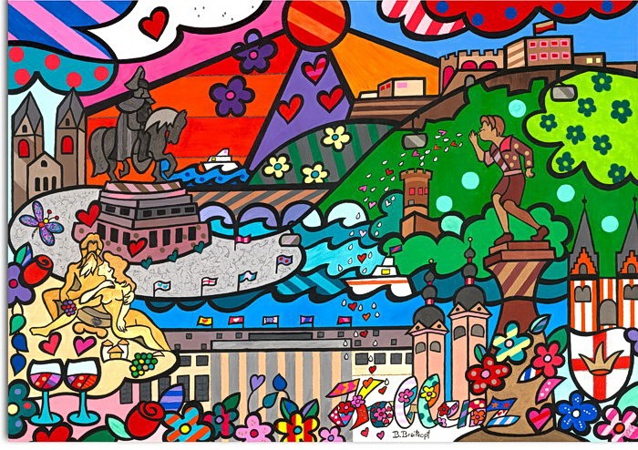 Bettina Breitkopf Pop Art Collage Koblenz Total bunt-30 x 50 cm