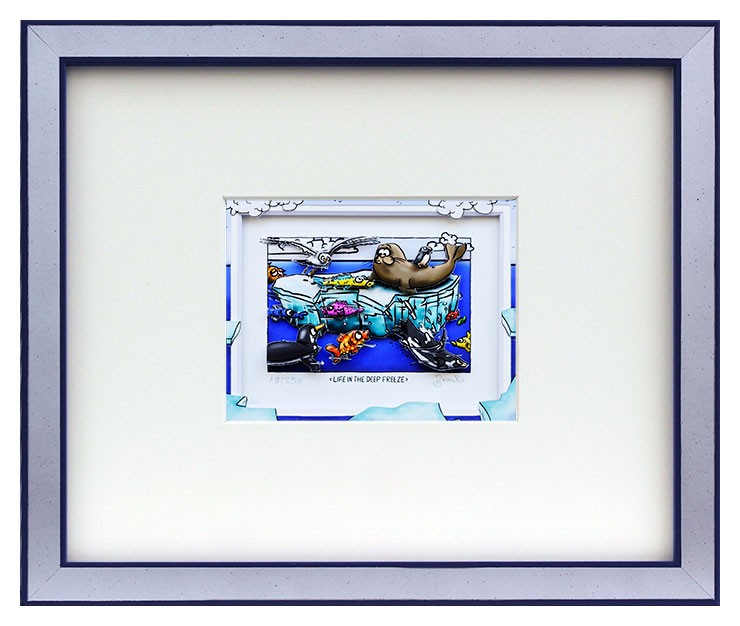 Branko LIFE IN THE DEEP FREEZE gerahmt Branko - LIFE IN THE DEEP FREEZE - Original 3D Bild handsigniert - ohne Rahmen PP