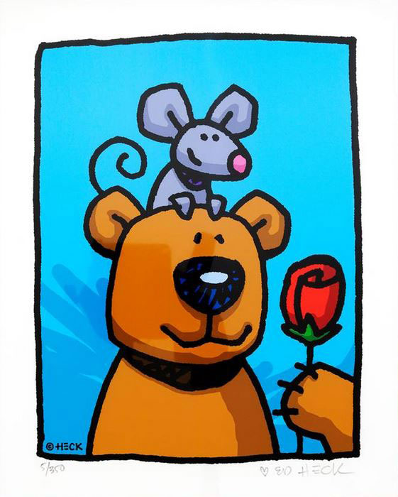 Ed Heck - ROSE BUDDIES - original PIGMENTGRAFIK gerahmt Ed Heck - ROSE BUDDIES - original PIGMENTGRAFIK gerahmt