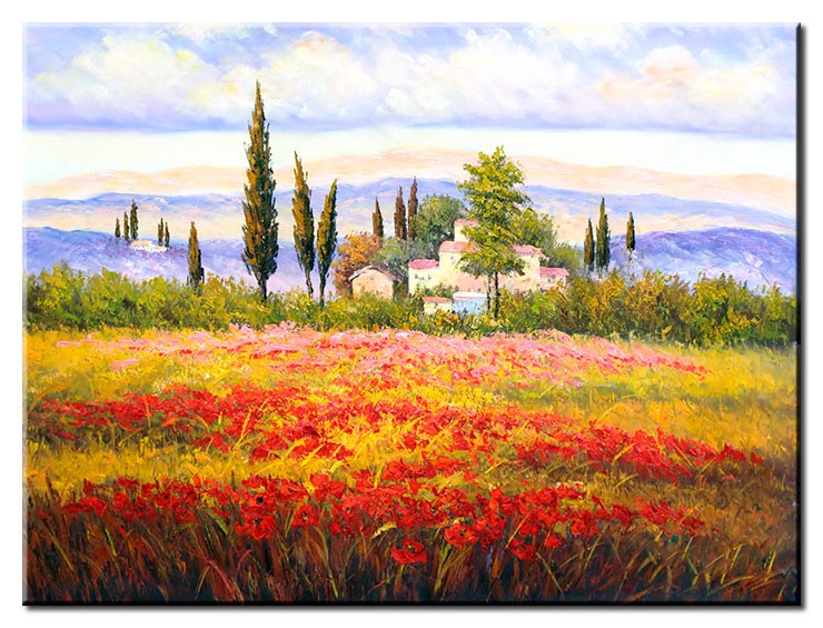 Totti Moreno - Mohnwiese in der Toskana-20 x 30 cm