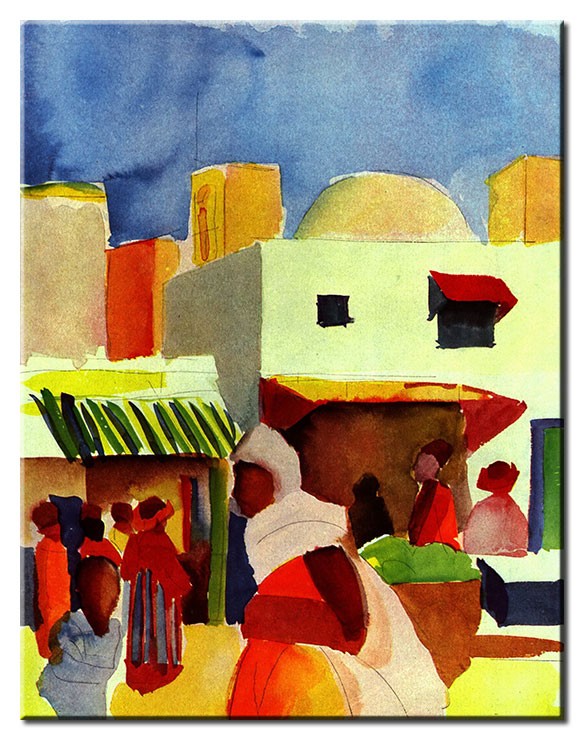 August Macke Bilder - Markt in Tunis-20 x 30 cm